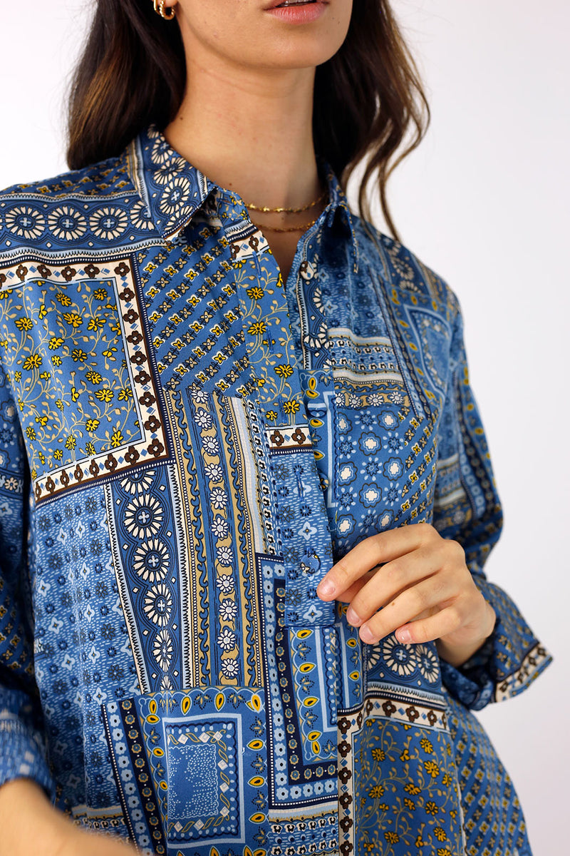 Patchwork Silky Darling Shirt - FINAL SALE