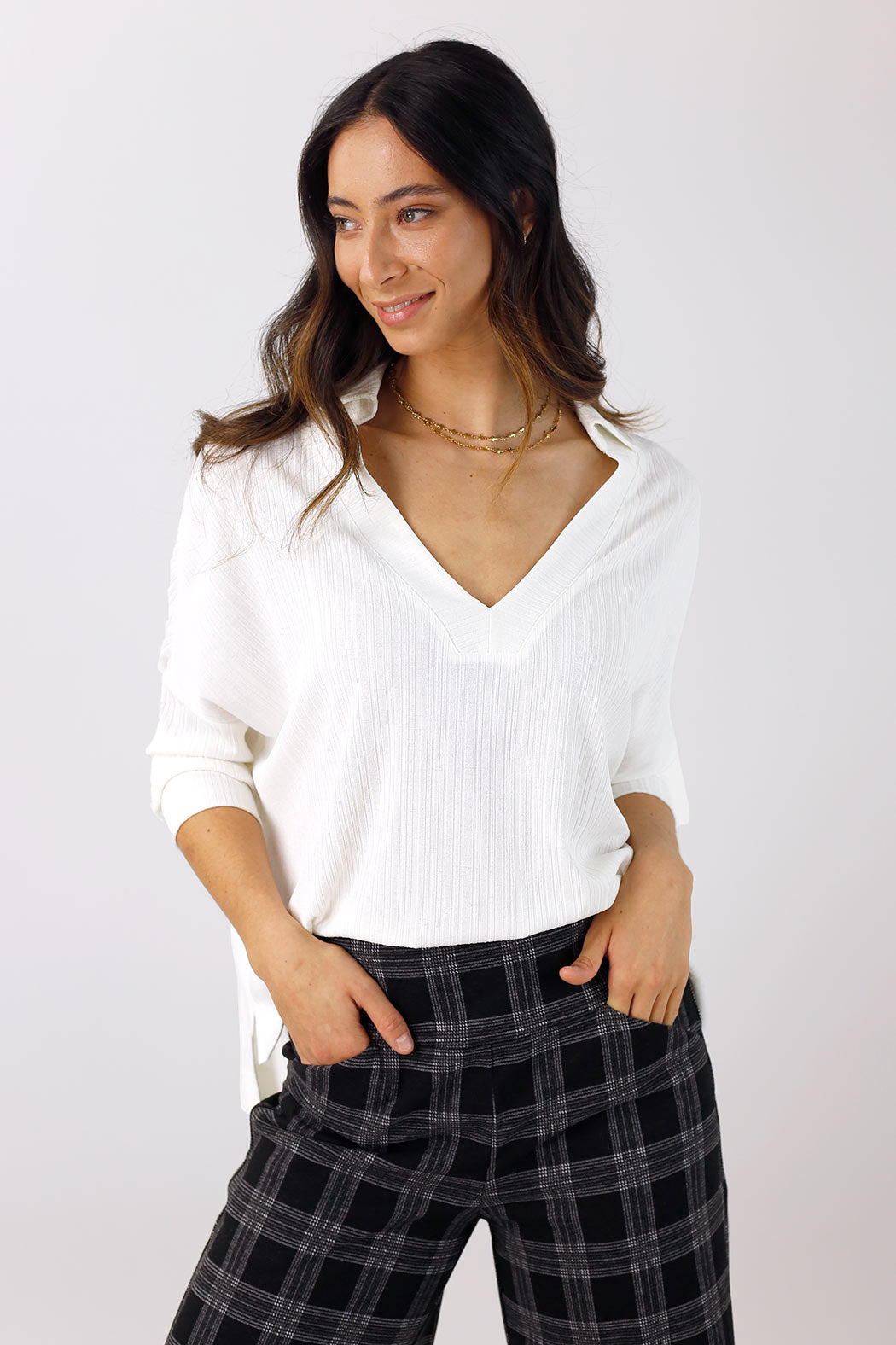 White Rib Pullover - SALE