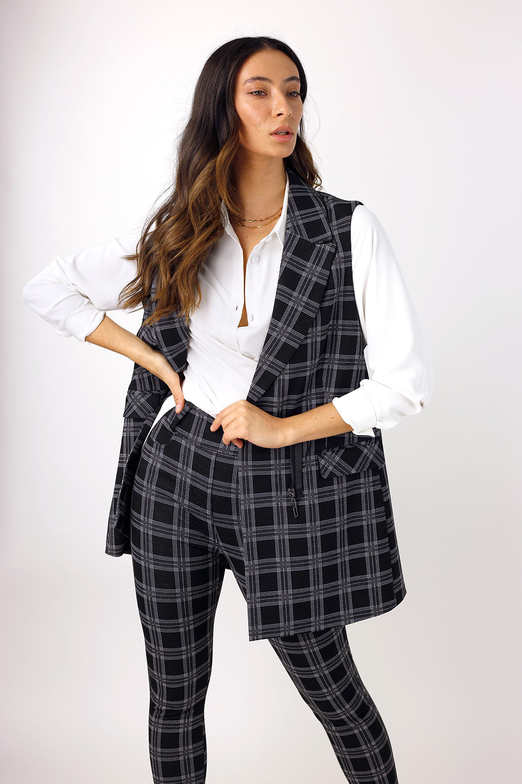 Charcoal Ponte Zippy Vest - FINAL SALE