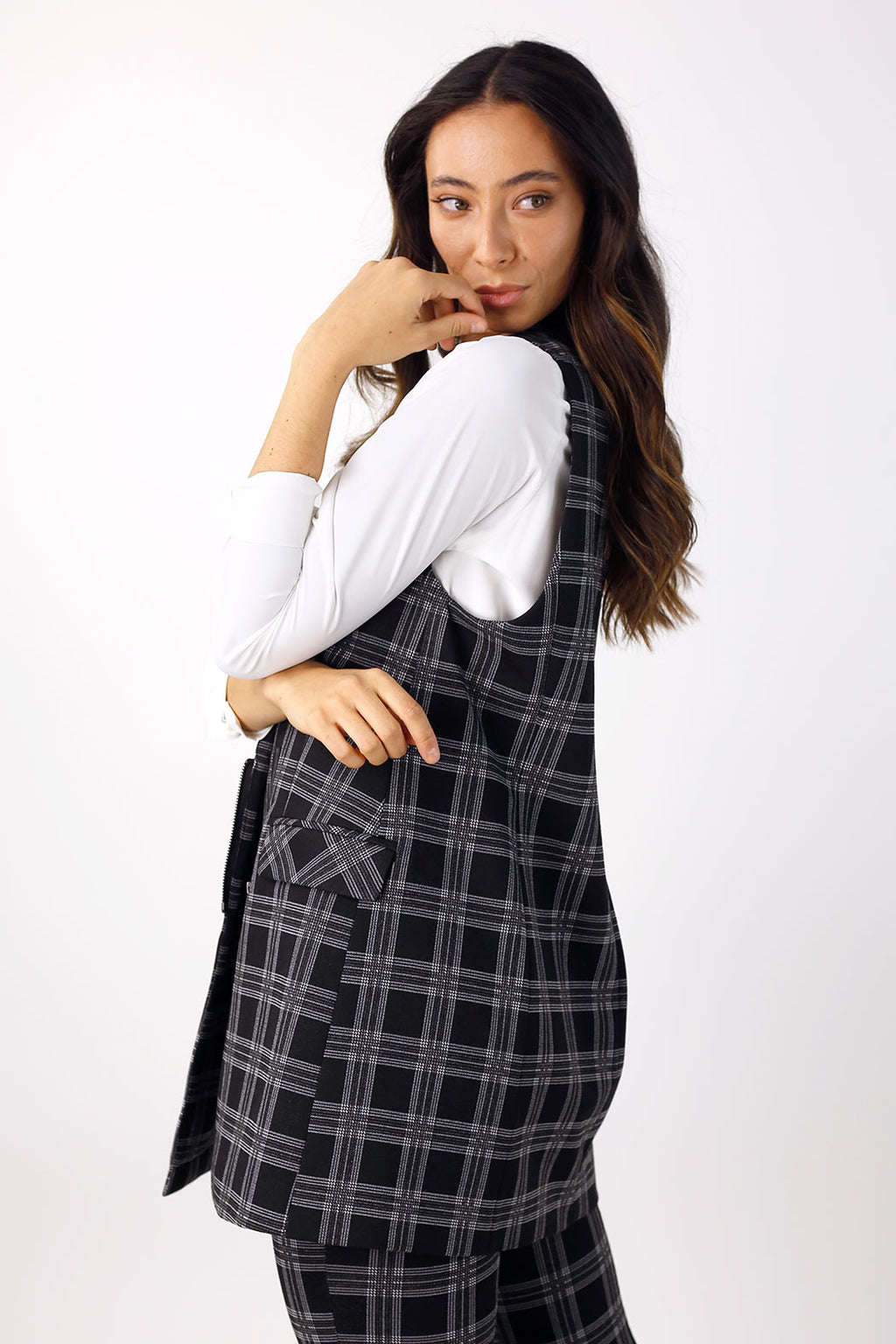 Charcoal Ponte Zippy Vest - FINAL SALE