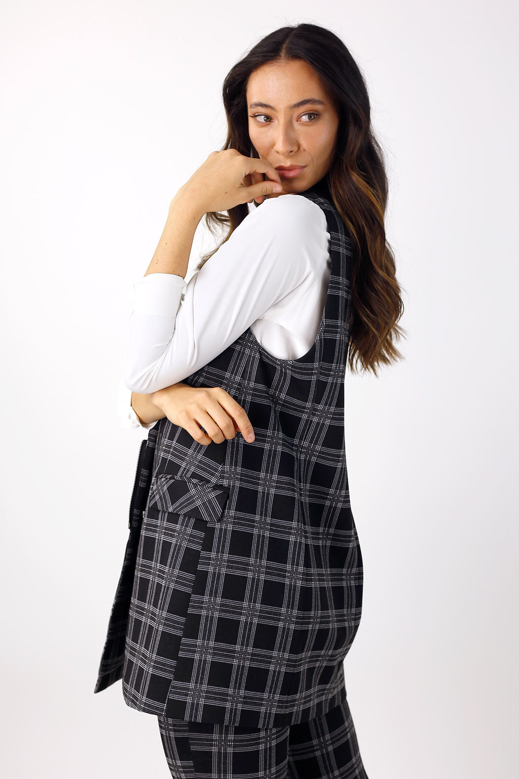 Charcoal Ponte Zippy Vest - FINAL SALE
