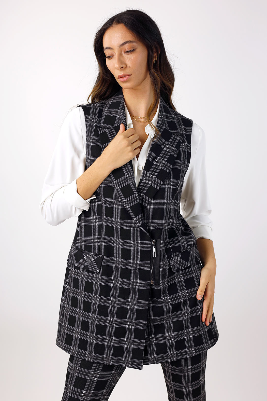 Charcoal Ponte Zippy Vest - FINAL SALE