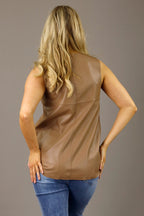 Mocha Vegan Leather Matrix Cami - FINAL SALE