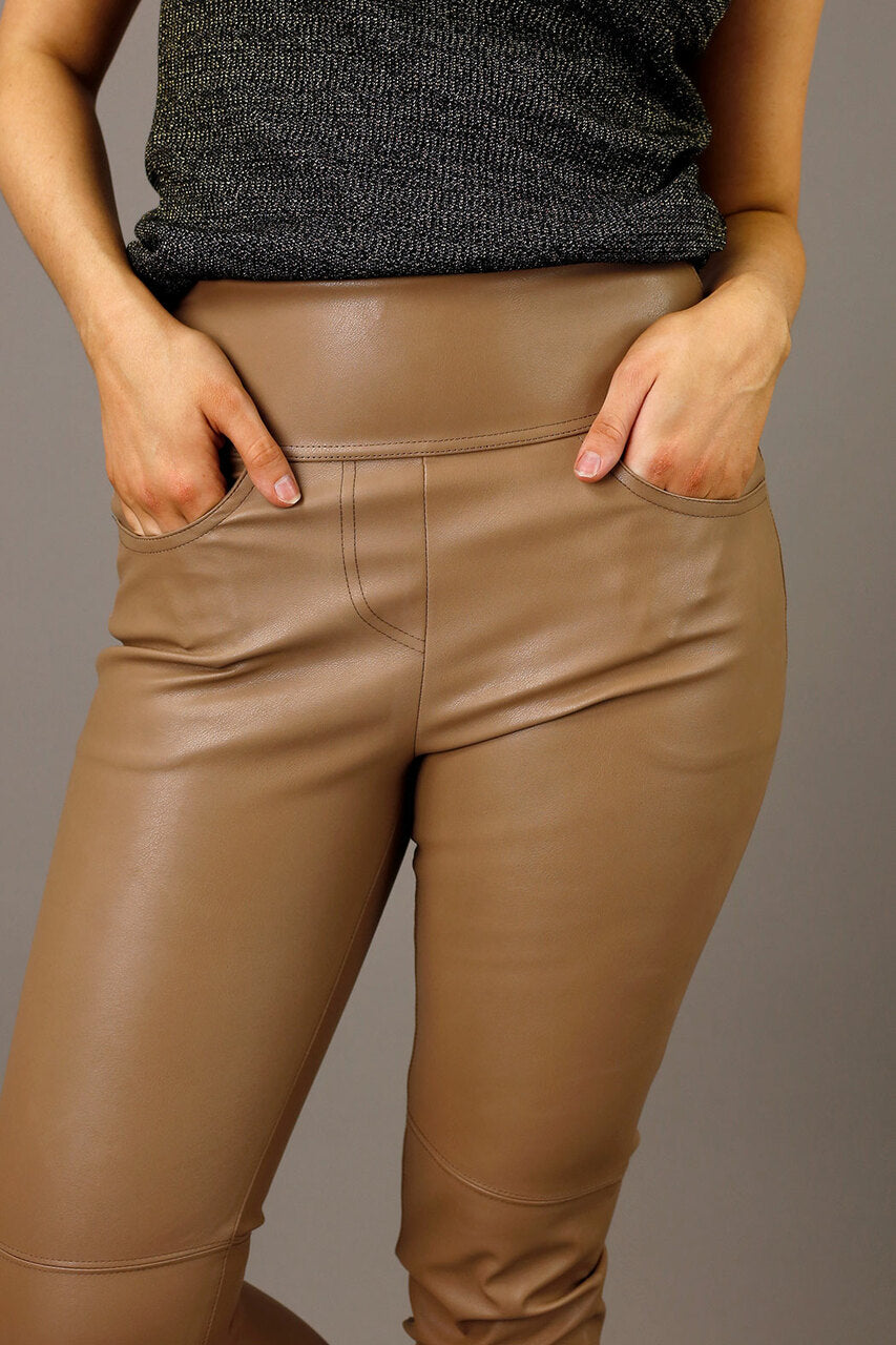 Mocha Faux Leather Pant - SALE