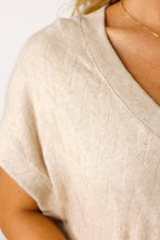 Oatmeal Cheveron Boyfriend Woolly Top - FINAL SALE