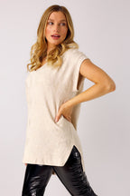 Oatmeal Cheveron Boyfriend Woolly Top - FINAL SALE