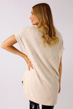 Oatmeal Cheveron Boyfriend Woolly Top - FINAL SALE