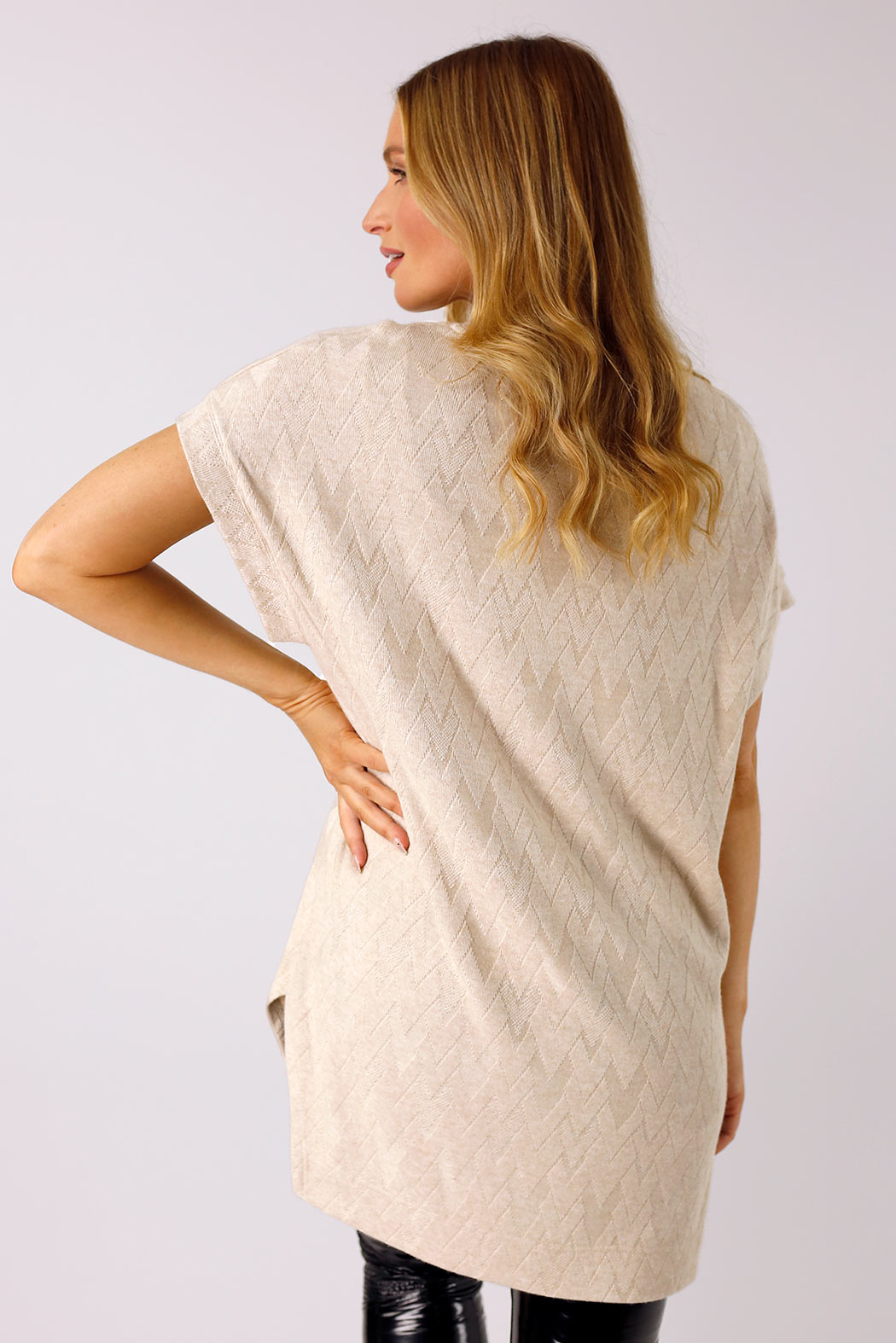 Oatmeal Cheveron Boyfriend Woolly Top - FINAL SALE