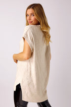 Oatmeal Cheveron Boyfriend Woolly Top - FINAL SALE