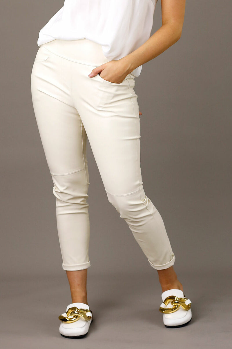 Ivory Vegan Leather Pant - FINAL SALE