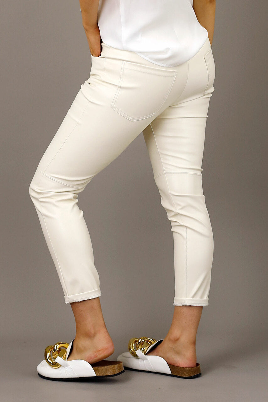Ivory Vegan Leather Pant - FINAL SALE