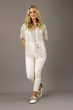 Ivory Allure Sequin Top