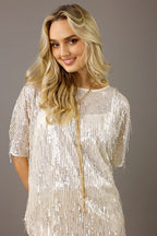 Ivory Allure Sequin Top