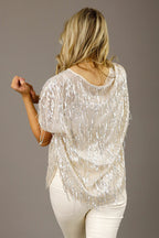Ivory Allure Sequin Top