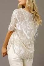 Ivory Allure Sequin Top