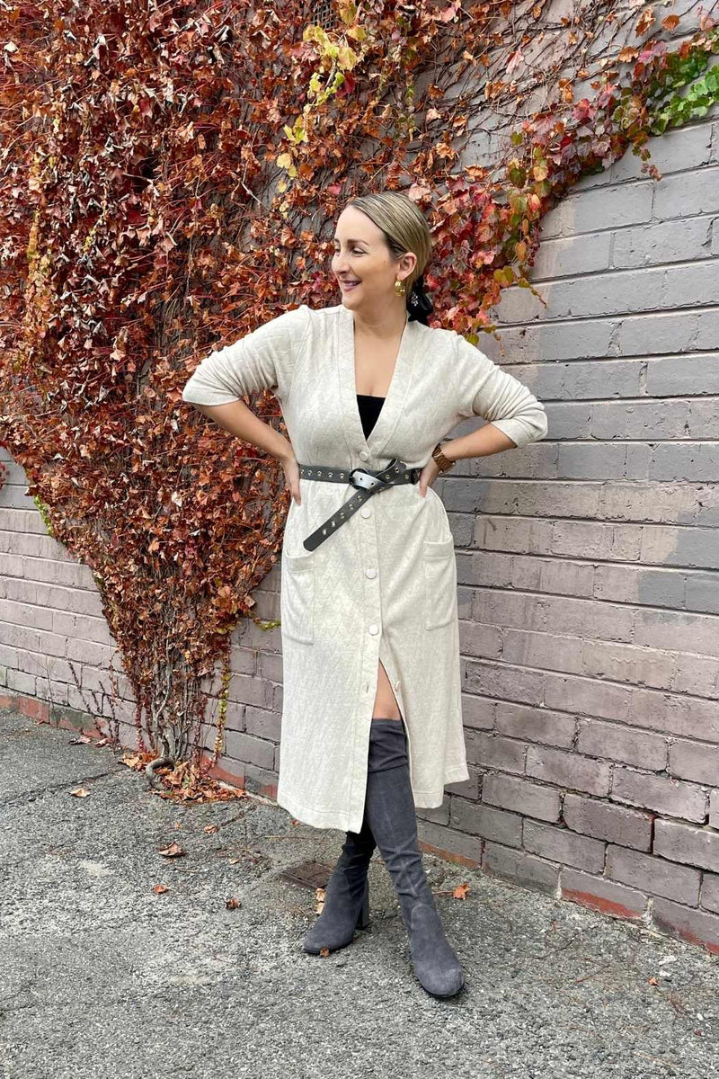 Oatmeal Luxury Woolly Sleek Cardi - FINAL SALE