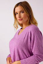Fuschia Cable Woolly Vee Jumper FINAL- SALE