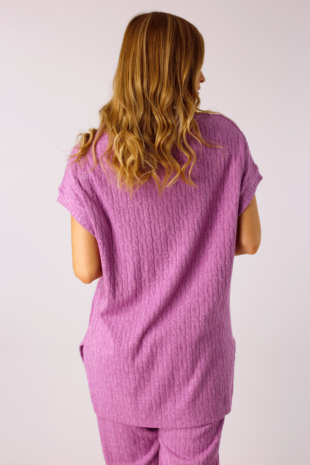 Fuschia Cable Boyfriend Woolly Top - FINAL SALE
