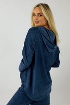 Blue Denim Slouch Hoodie - SALE
