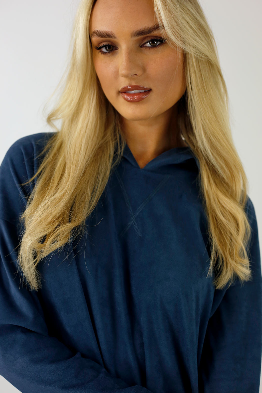 Blue Denim Slouch Hoodie - SALE