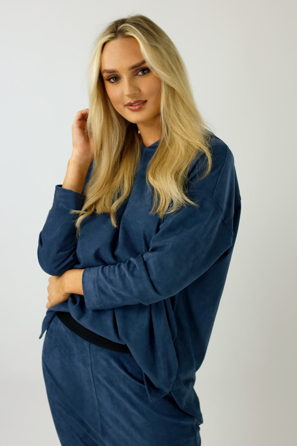 Blue Denim Slouch Hoodie - SALE