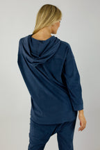 Blue Denim Slouch Hoodie - SALE