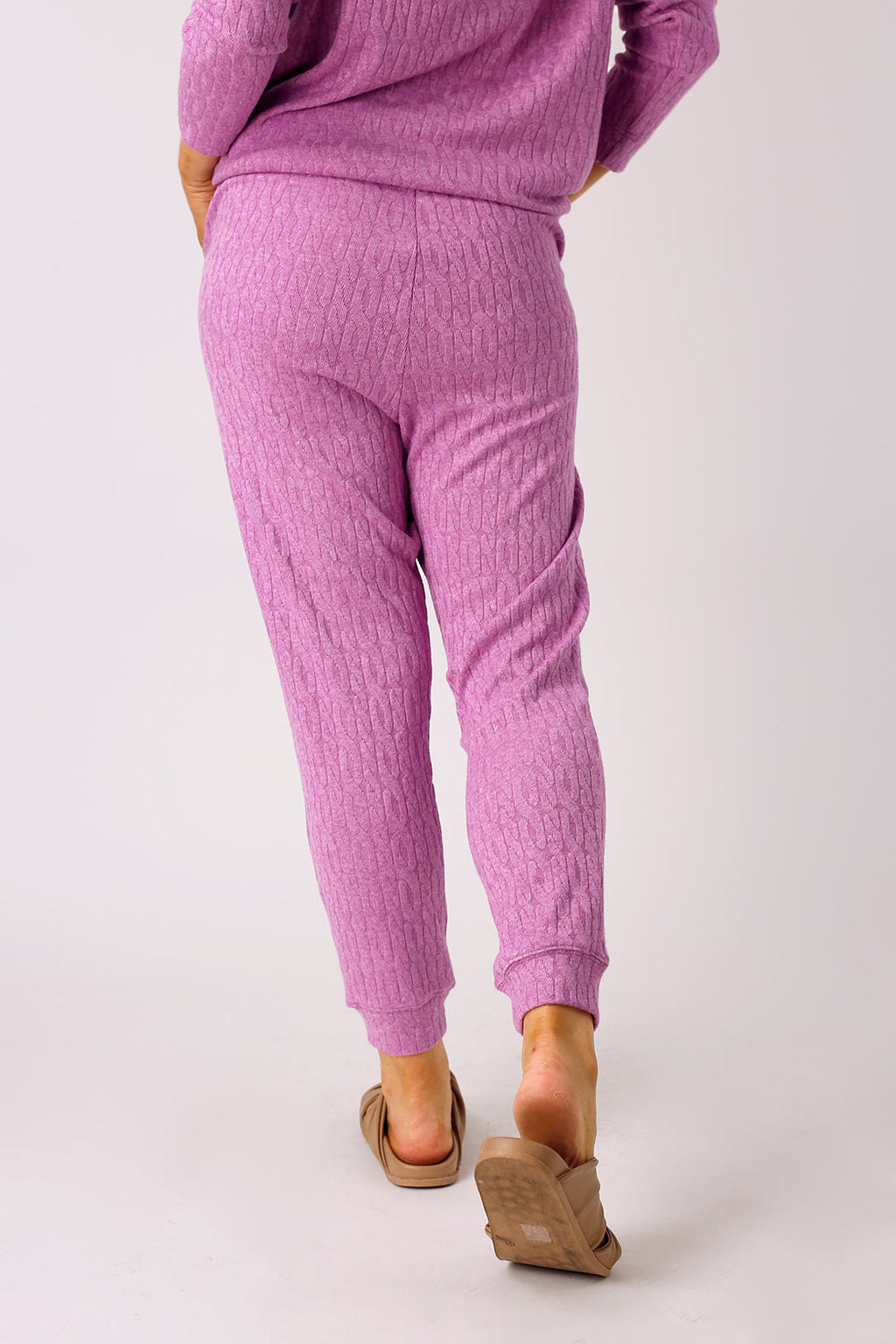 Fuschia Cable Woolly Lounge Pant - FINAL SALE