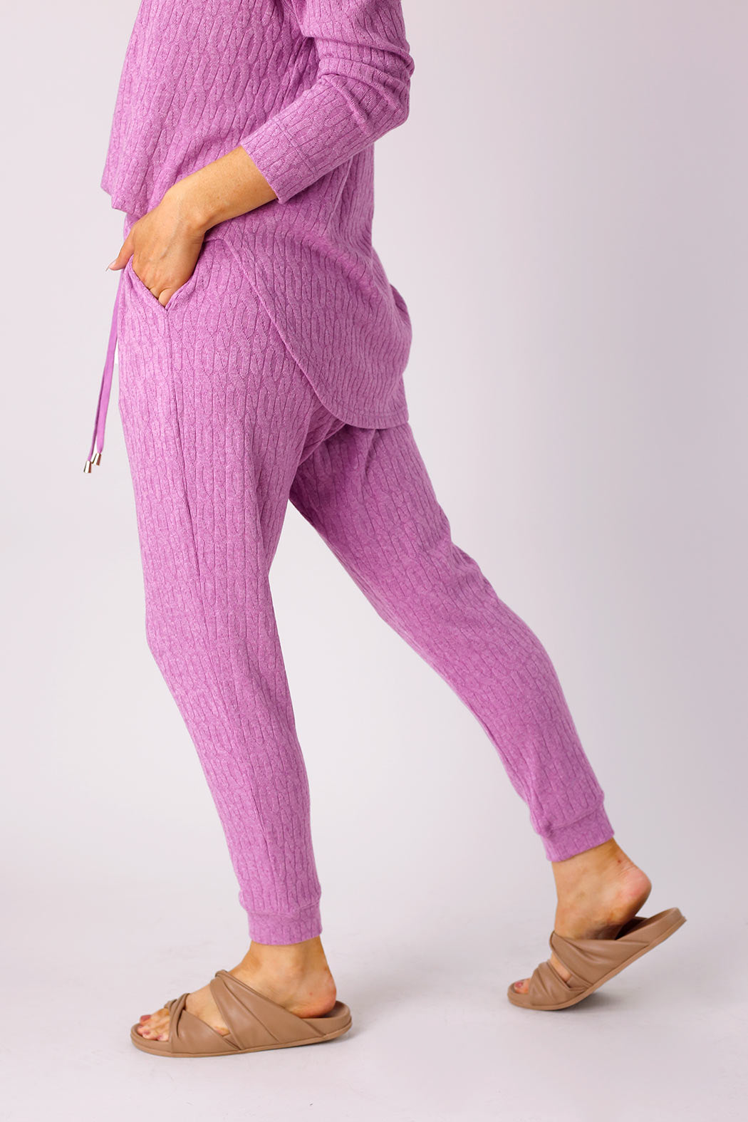 Fuschia Cable Woolly Lounge Pant - FINAL SALE