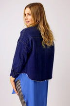 Dark Denim Crop Shacket - SALE