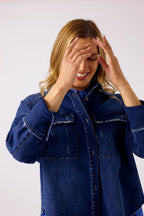 Dark Denim Crop Shacket - SALE