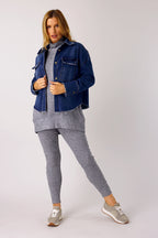 Mid Denim Crop Shacket - SALE