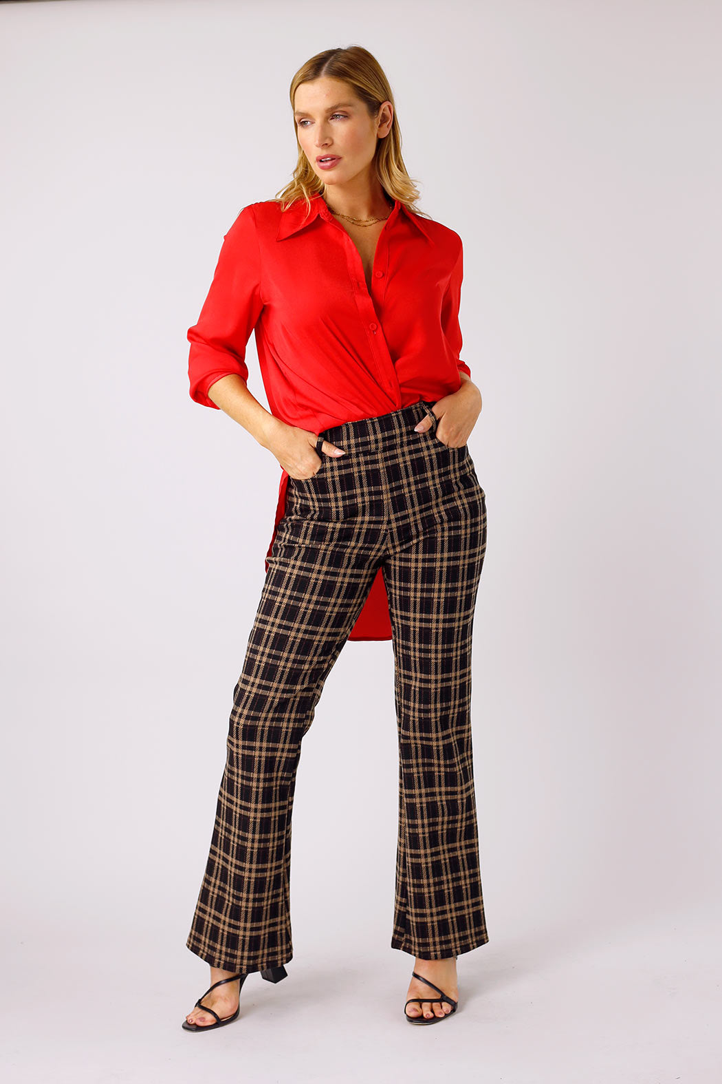 Red Silky Boyfriend Maxi Shirt - SALE