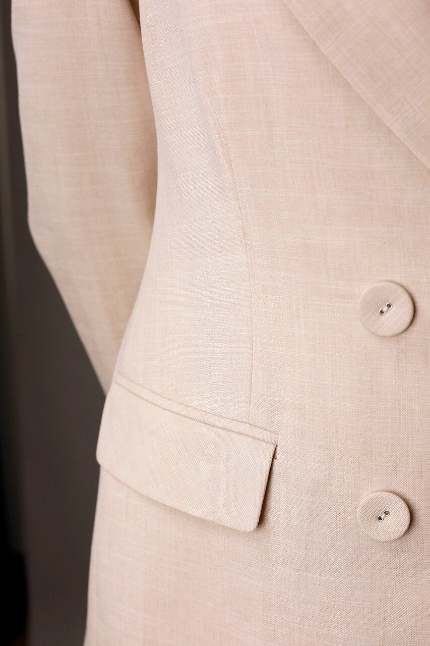 Taupe Sheen Long Line Blazer