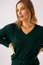 Teal Woolly Vee Jumper - FINAL