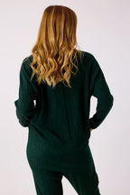 Teal Woolly Vee Jumper - FINAL