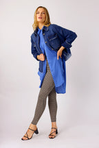 Blue Silky Boyfriend Maxi Shirt - SALE