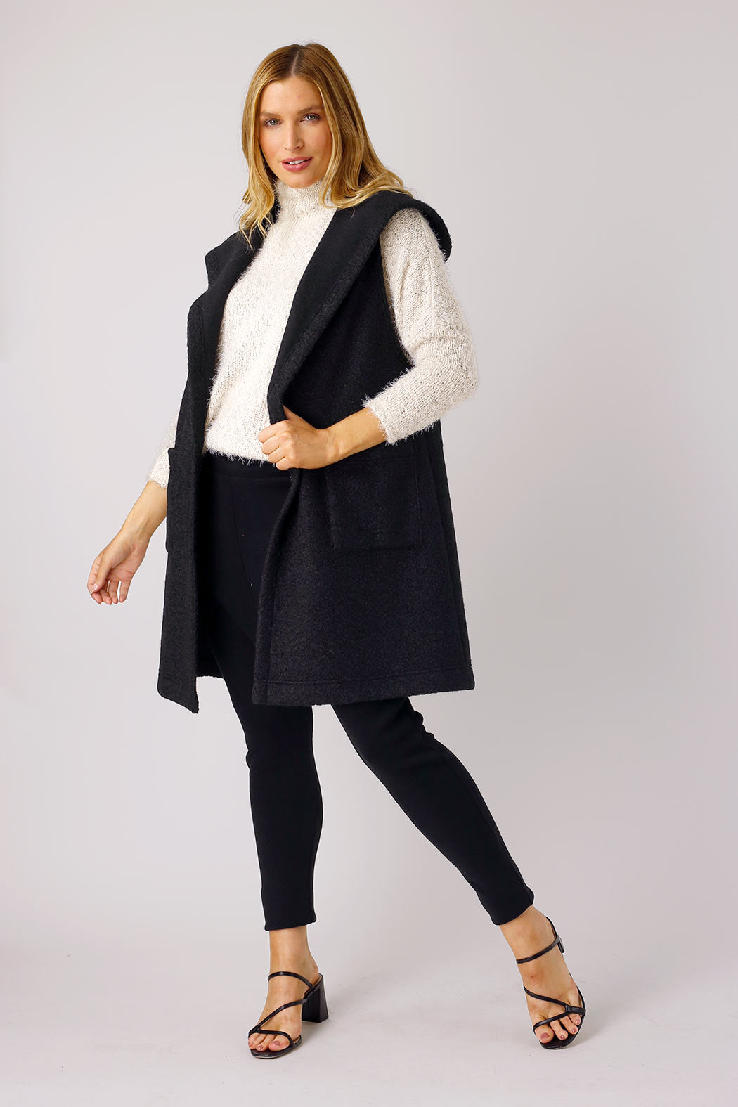 Black Soft Hooded Vest - FINAL SALE