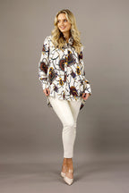 White Bridle Silky Boyfriend Shirt - SALE
