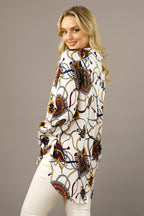 White Bridle Silky Boyfriend Shirt - SALE