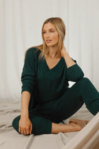 Teal Cable Woolly Lounge Pant - FINAL SALE
