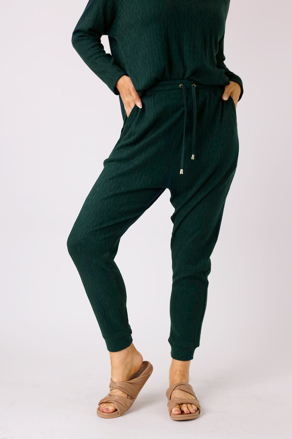Teal Cable Woolly Lounge Pant - FINAL SALE