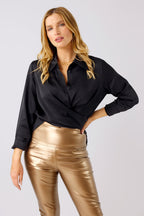 Black Satin Zhoush Shirt - SALE