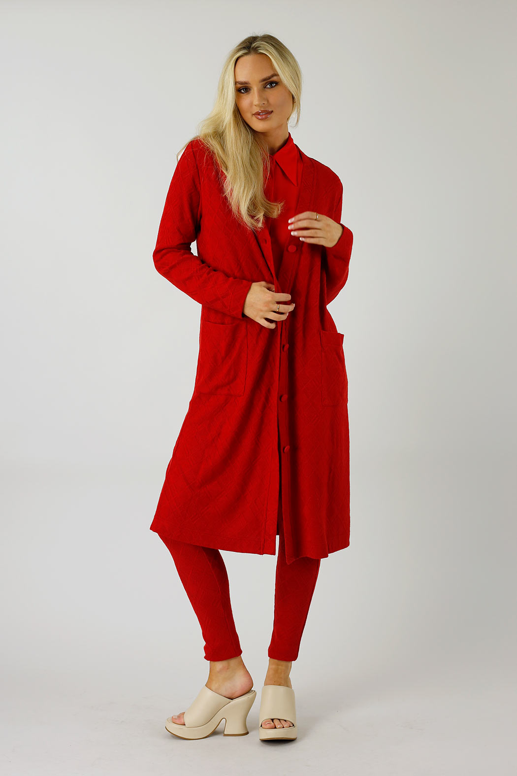 Red Luxury Sleek Cardi - FINAL SALE