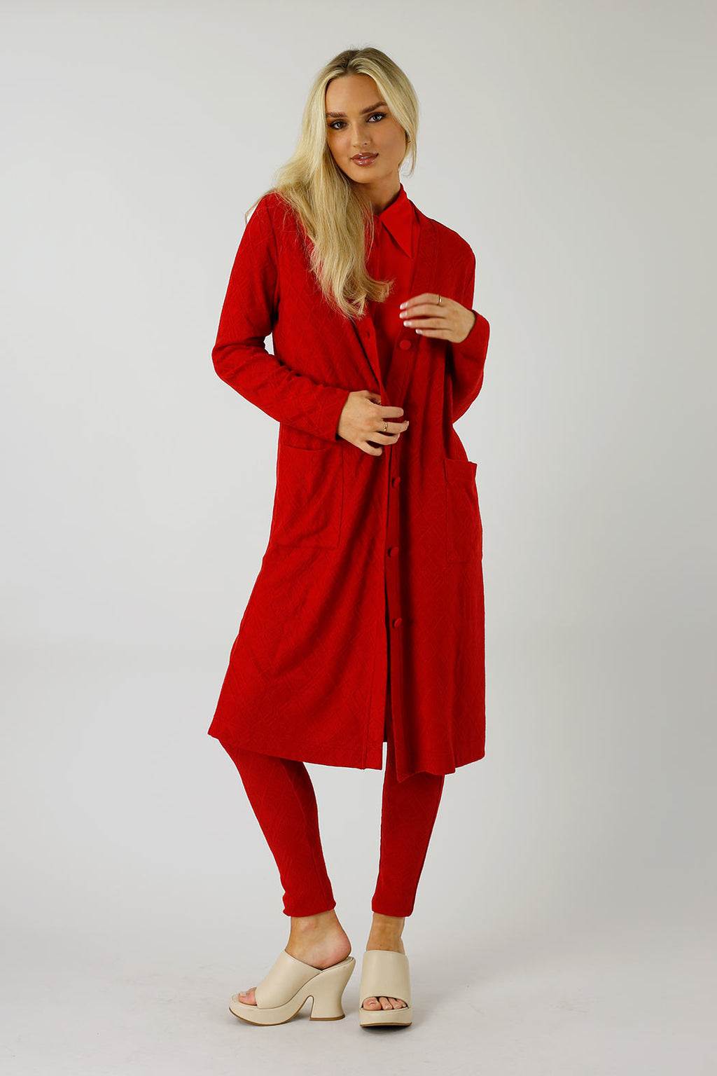 Red Woolly Leggings - FINAL SALE