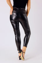 Black Vegan Leather Slim Jean - SALE