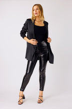 Black Vegan Leather Slim Jean - SALE