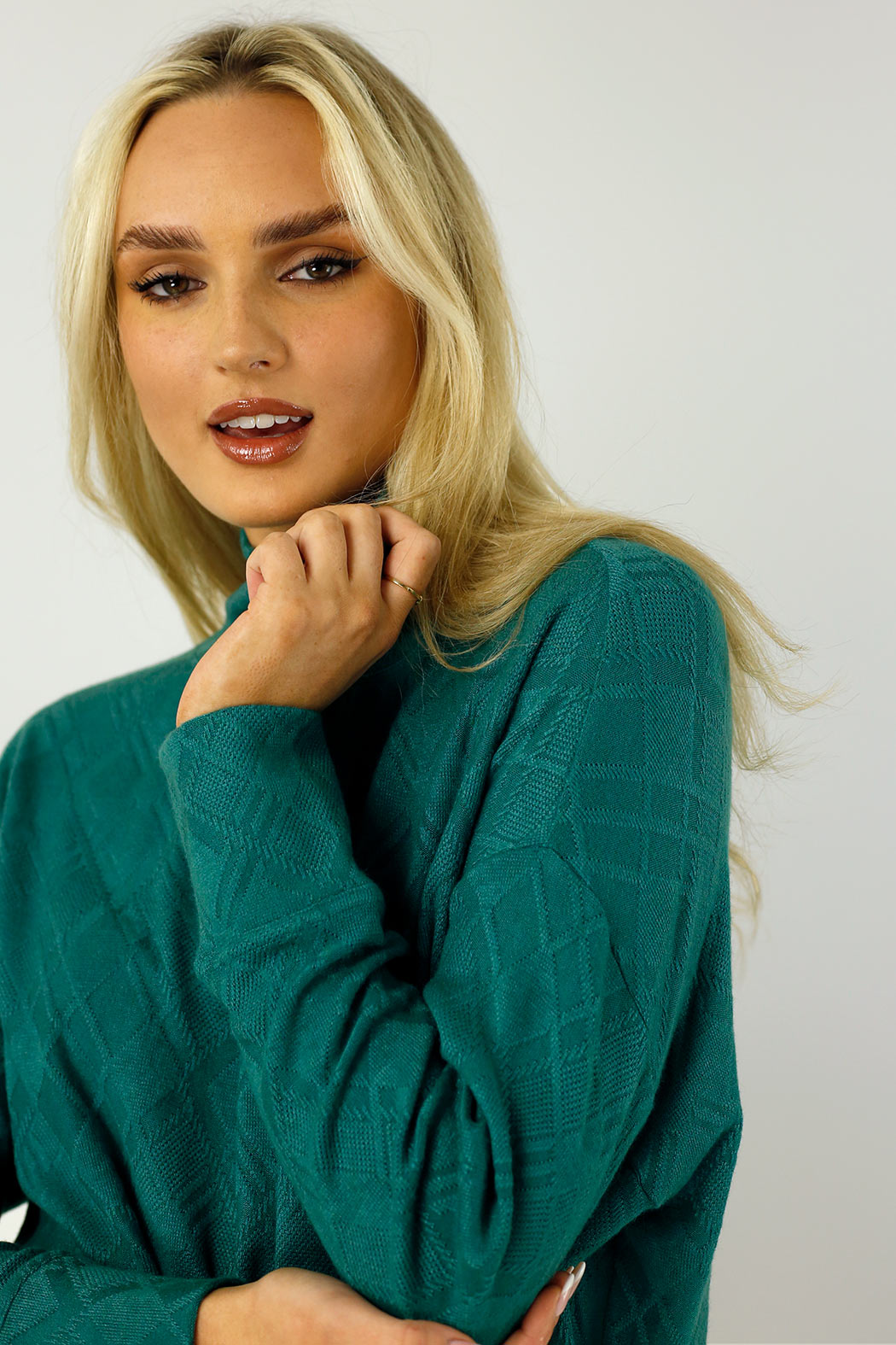 Teal Textured Valentina Jumper - FINAL SALE