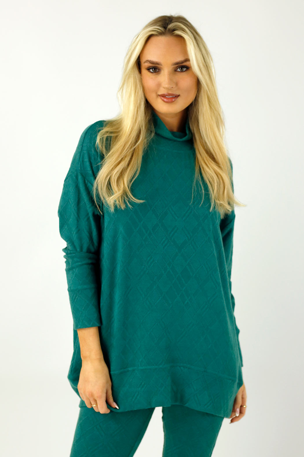 Teal Textured Valentina Jumper - FINAL SALE