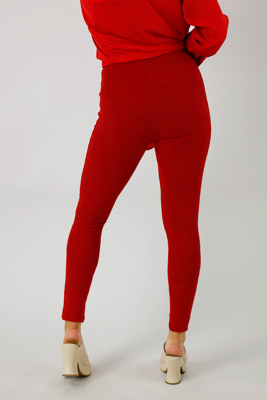 Red Woolly Leggings - FINAL SALE