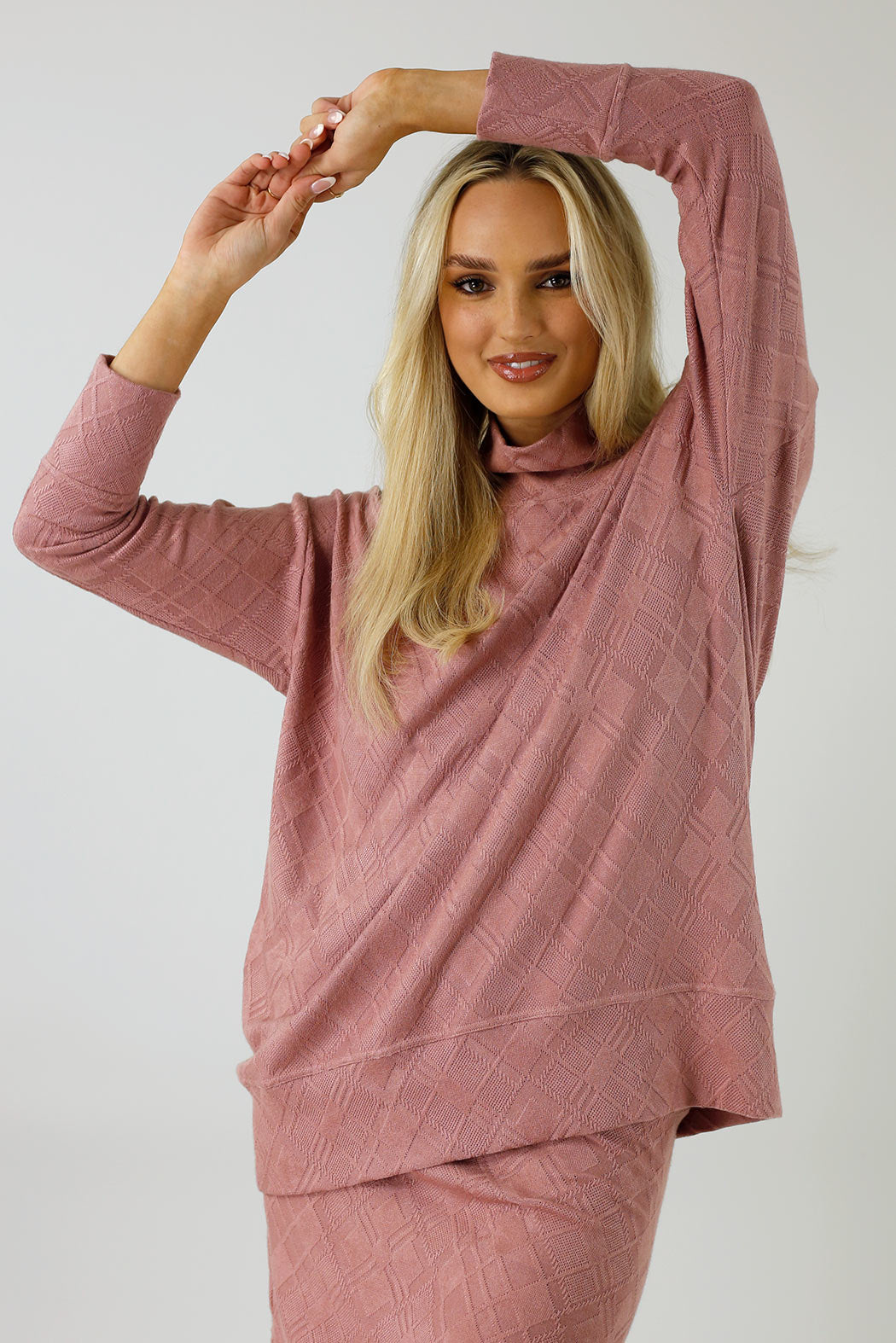 Rose Textured Valentina Jumper- FINAL SALE